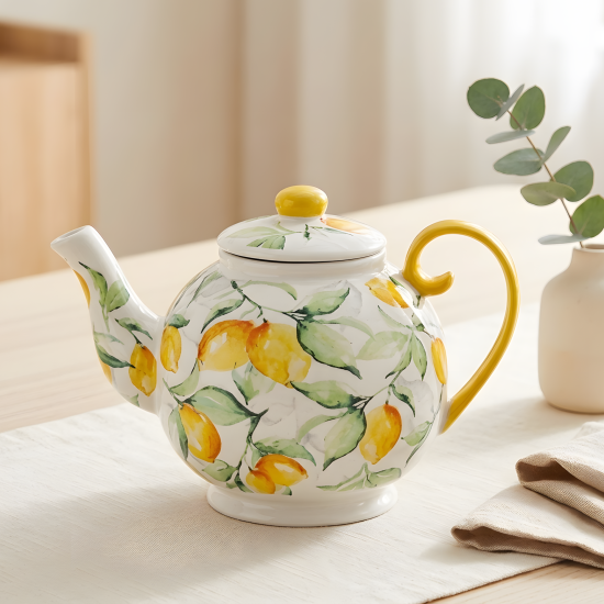 Lemon Pattern Porcelain Teapot